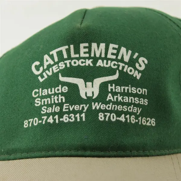 Cattlemen's Livestock Auction Green Baseball Cap Brown Bill Adjustable
