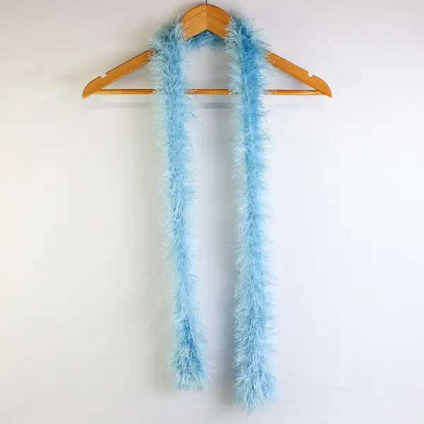 Lot of 4 Skinny Fuzzy Eyelash Scarves Blue Green Teal Purple