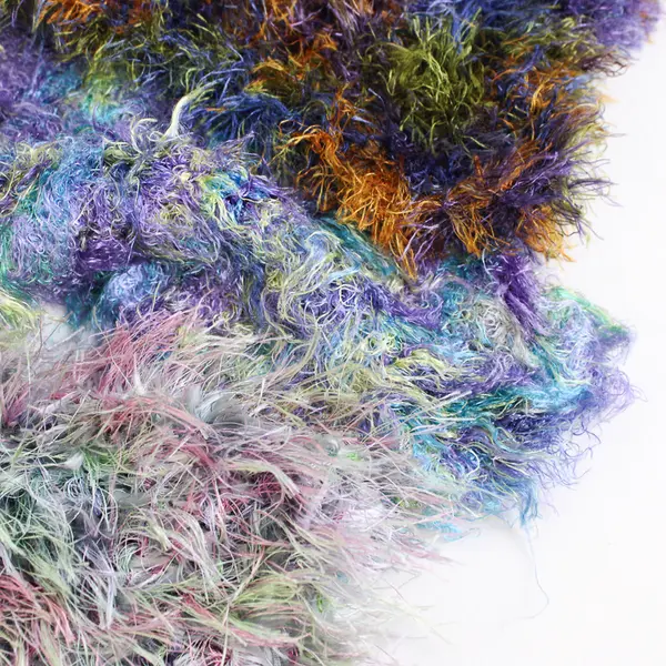 Lot of 3 Multicolor Skinny Fuzzy Eyelash Scarves Whimsical Accessories