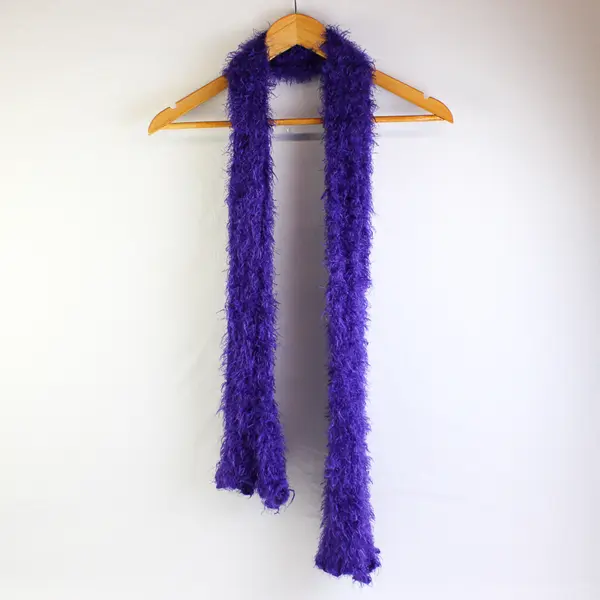 Lot of 3 Skinny Fuzzy Eyelash Scarves Pink and Purple