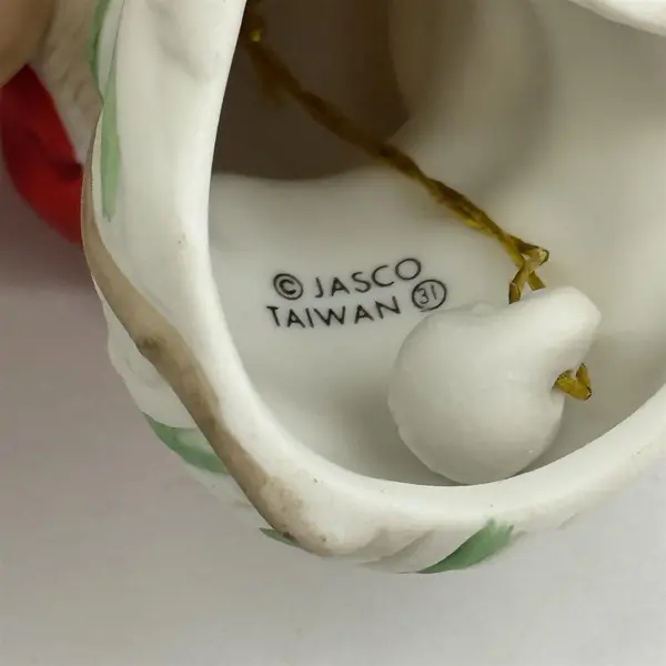 3 Vtg. Jasco Caring Critters & Lil Chimers Ceramic Bell Christmas Ornaments