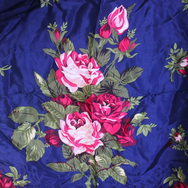 Vintage Pink Green Navy Blue Rose Print Square Scarf 30" x 30"