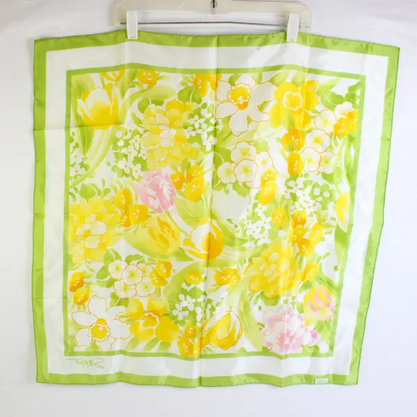 Vintage Avon SM Kent Spring Floral Print Square Scarf 27" x 27"