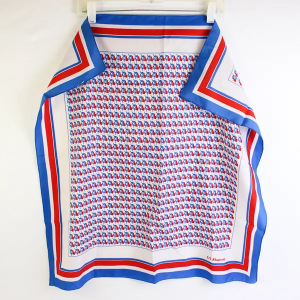 Vintage 1980s Paquet Cruise Line SS Rhapsody Square Scarf 26.5" x 26.5"