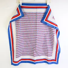 Vintage 1980s Paquet Cruise Line SS Rhapsody Square Scarf 26.5" x 26.5"