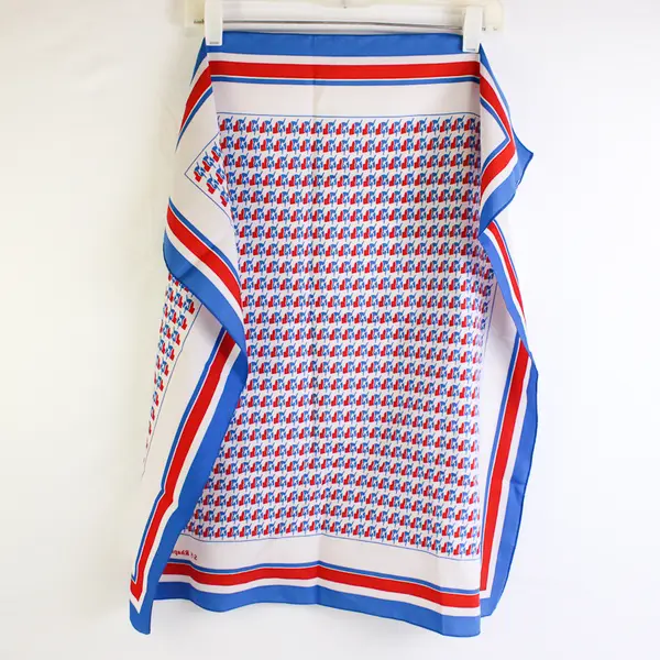 Vintage 1980s Paquet Cruise Line SS Rhapsody Square Scarf 26.5" x 26.5"