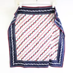 VTG Vera Neumann Red White Blue Floral Square Scarf 21.5" x 21.5" FLAWED