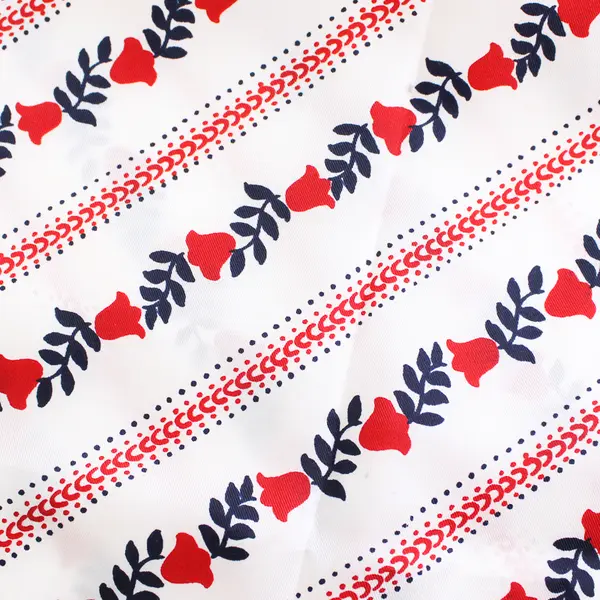 VTG Vera Neumann Red White Blue Floral Square Scarf 21.5" x 21.5" FLAWED