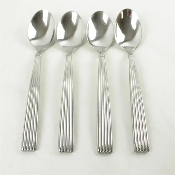 Set of 4 Cambridge Bristol II Stainless Teaspoons 6.75in