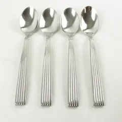 Set of 4 Cambridge Bristol II Stainless Teaspoons 6.75in
