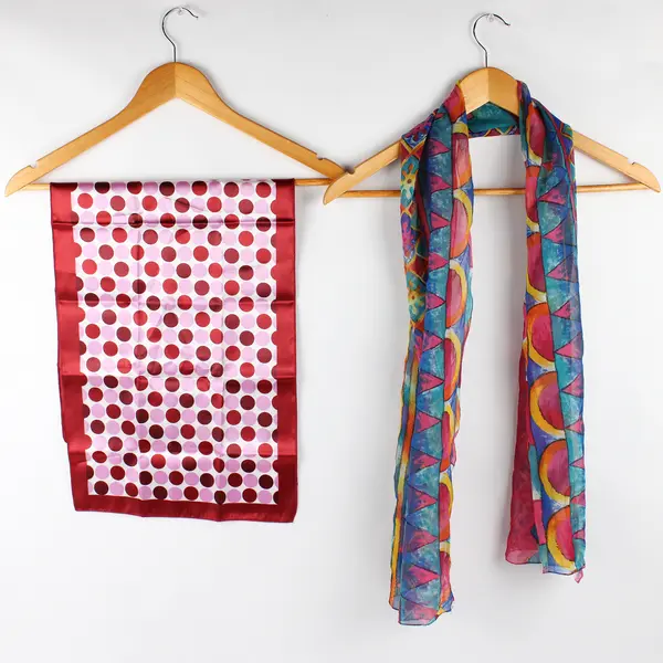 Lot of 5 Women's Colorful Lightweight Scarves Spring Accessories FLAWED