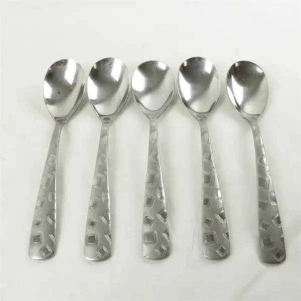 Set of 5 Cambridge Bedrock Sand Stainless Place/Oval Soup Spoons
