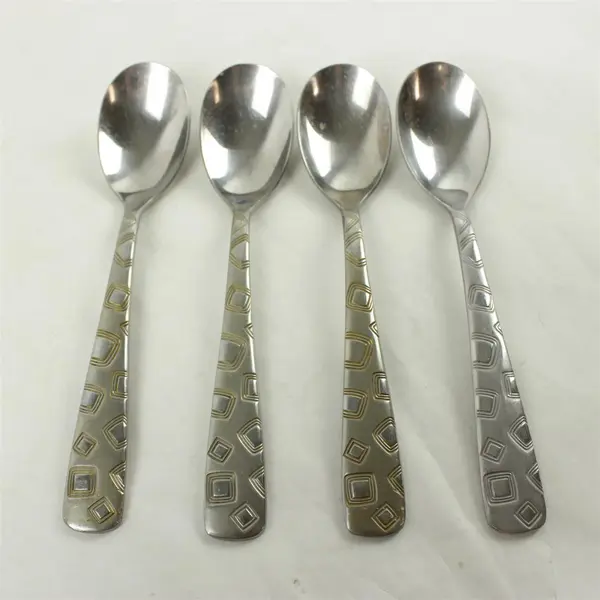 Set of 4 Cambridge Bedrock Sand Stainless Teaspoons - Used