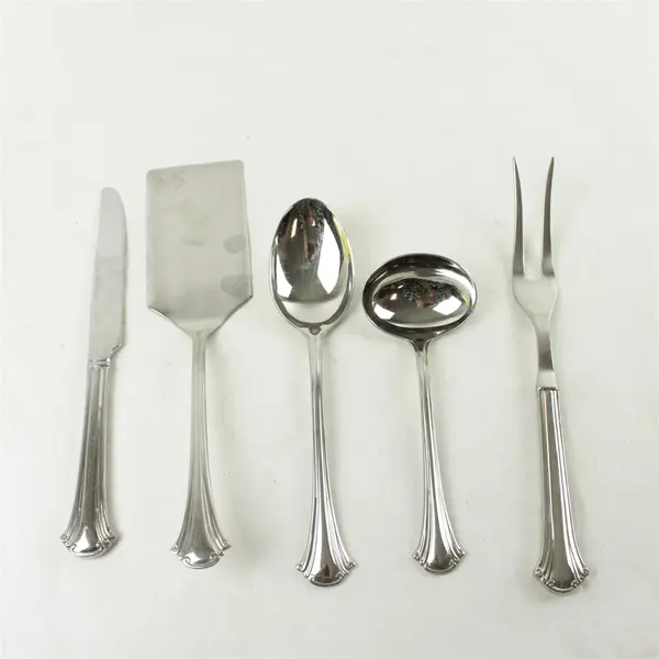 Lot of 5 Reed & Barton Cortland Stainless Serving Utensils - Mixed Set