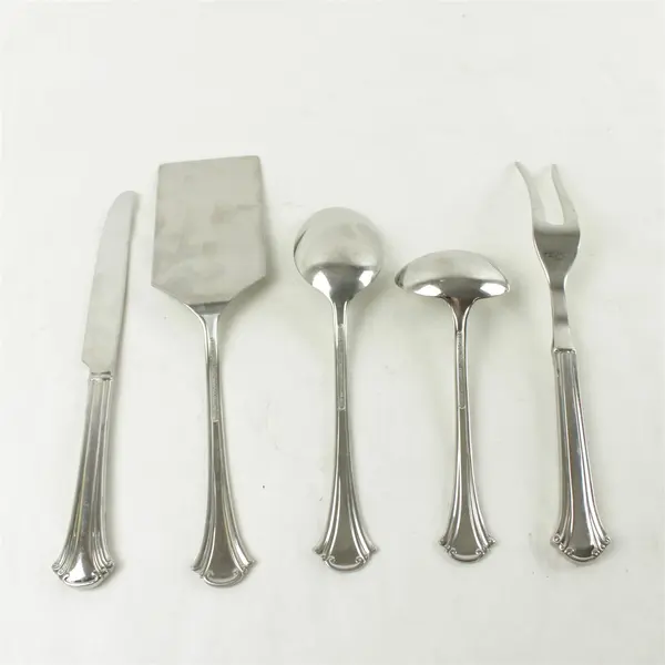 Lot of 5 Reed & Barton Cortland Stainless Serving Utensils - Mixed Set