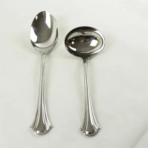 Lot of 5 Reed & Barton Cortland Stainless Serving Utensils - Mixed Set