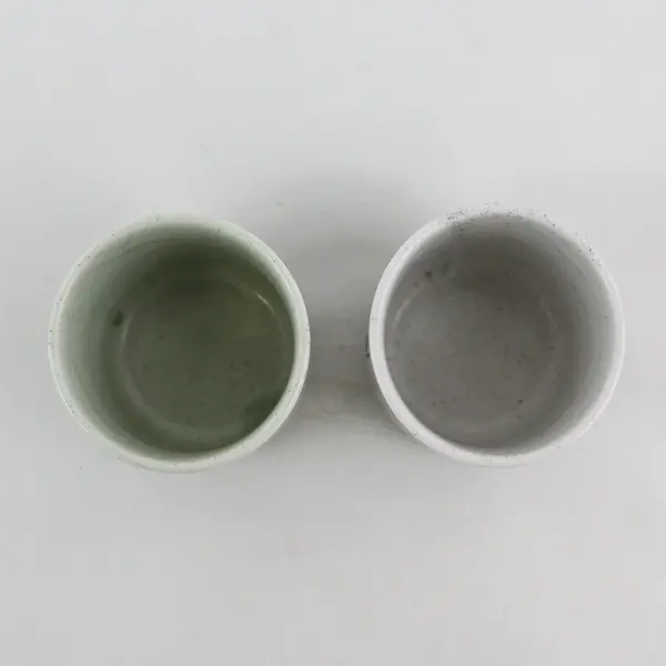 2 Piece Japanese Mino Ware Tea Cup Set Grandma & Grandpa
