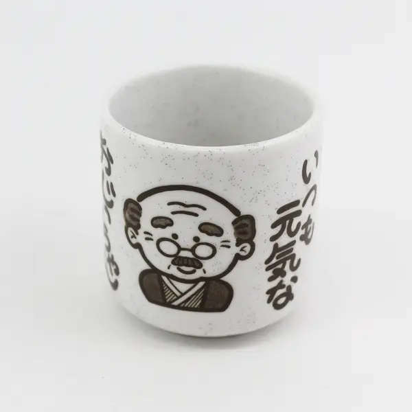 2 Piece Japanese Mino Ware Tea Cup Set Grandma & Grandpa