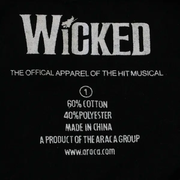 Araca Wicked Musical Official T-Shirt Black V-Neck Women's Size Large