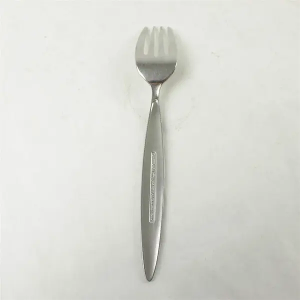 Lot of 2 Reed & Barton Cafe Matte Stainless Tablespoon Pierced & Salad Fork
