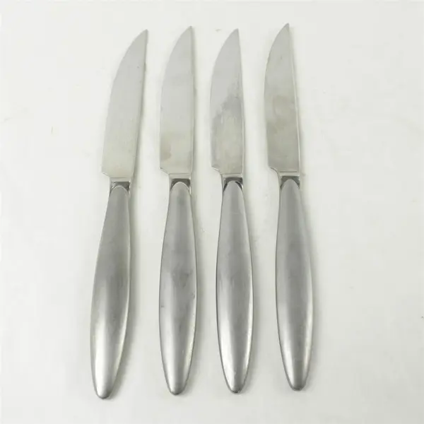 Set of 4 Reed & Barton Cafe Matte Stainless Steak Knives