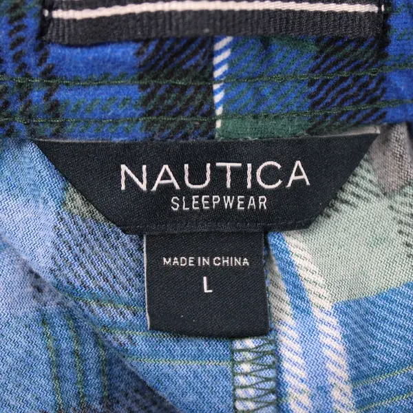 Nautica Sleepwear Blue and Green Plaid Pajama Pants Women's Large