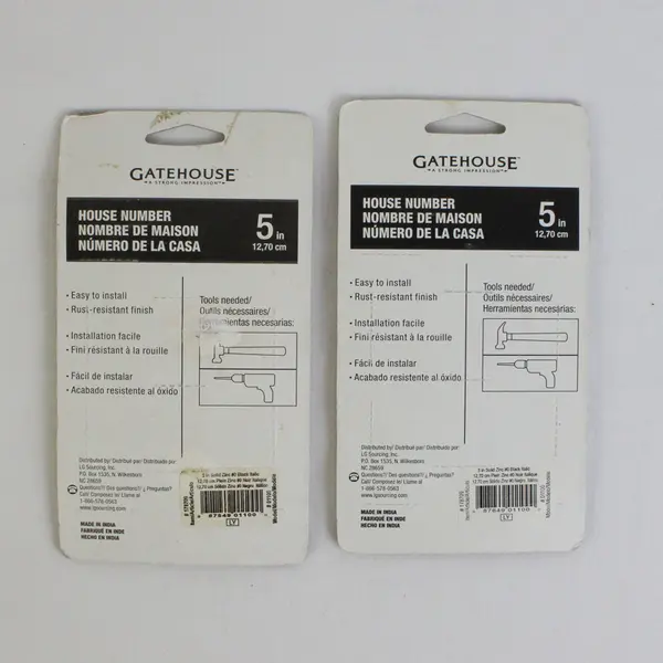 Lot of 2 Gatehouse House Number Numeral 0 Solid Zinc Black Italic 178709 5 In