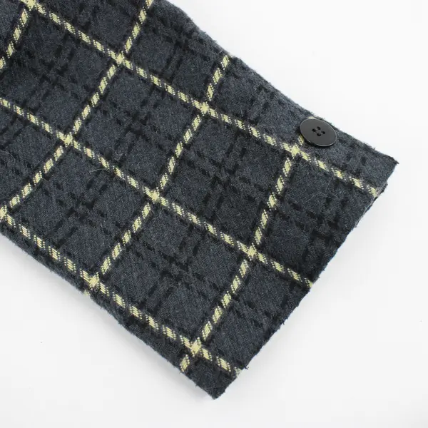 VTG Perry Ellis America Gray & Yellow Windowpane Pattern Sport Coat Men's Sz 48