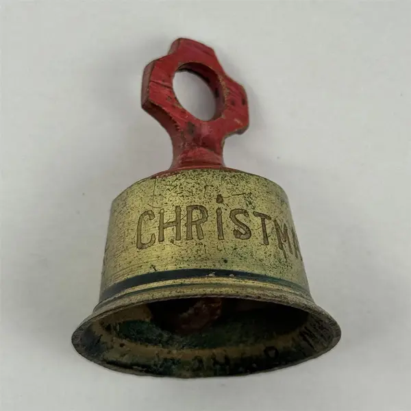 4 Brass Bells Of Wahab India Magenta And Gold Engraved With Phrases