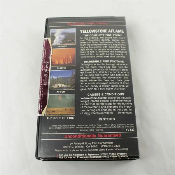 Yellowstone Aflame Fires of 88 VHS Movie Tape Used VHS