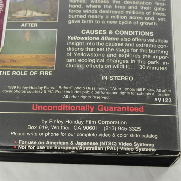 Yellowstone Aflame Fires of 88 VHS Movie Tape Used VHS