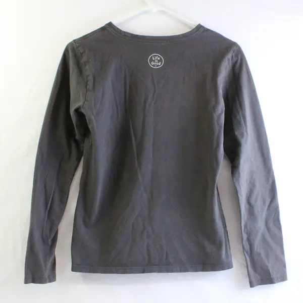 Life Is Good Crusher Tee Long-Sleeved Taupe Shine On Women's XS FLAWED