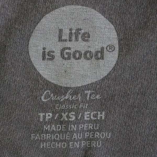 Life Is Good Crusher Tee Long-Sleeved Taupe Shine On Women's XS FLAWED