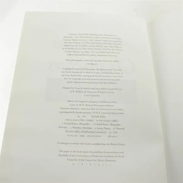 American Characters: Selection Textbook 1999 Yale University Press