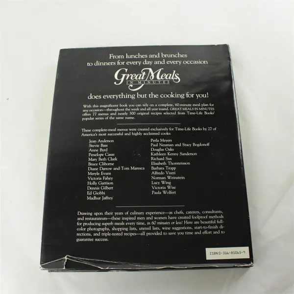 Time Life Great Meals in Minutes Hardcover Cookbook