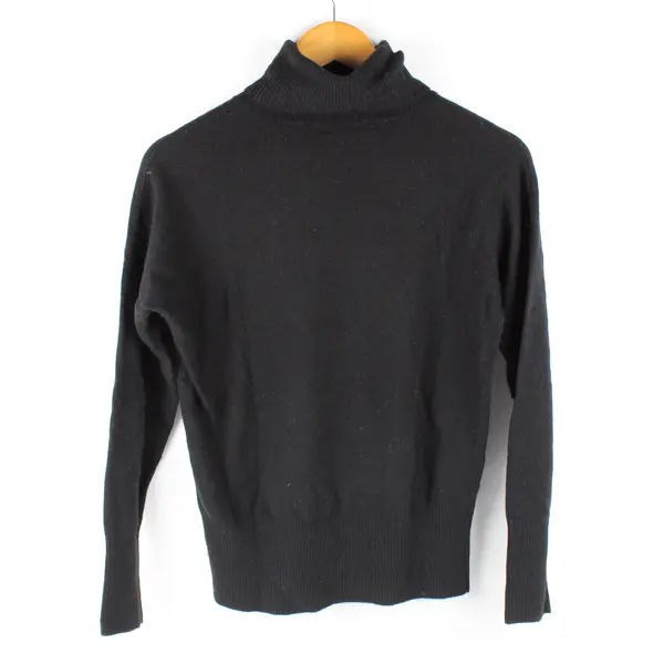 Banana Republic Solid Black Long-Sleeved Turtleneck Sweater Women's XS
