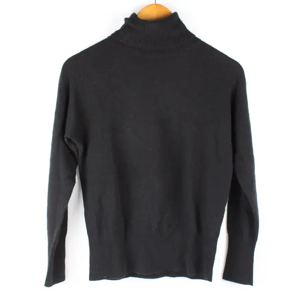 Banana Republic Solid Black Long-Sleeved Turtleneck Sweater Women's XS