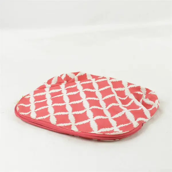 Estee Lauder Red & White Geometric Makeup Bag Cosmetic Pouch Travel Case