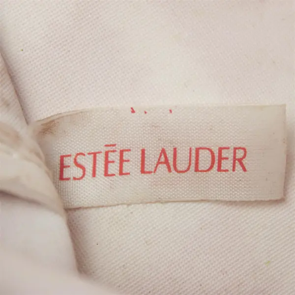 Estee Lauder Red & White Geometric Makeup Bag Cosmetic Pouch Travel Case