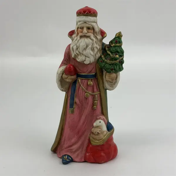Vintage Brinns Hand Painted Ceramic Old World Santa Claus Figurine 7"