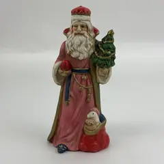 Vintage Brinns Hand Painted Ceramic Old World Santa Claus Figurine 7"