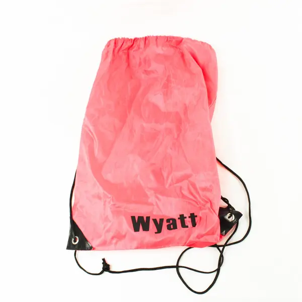 Bright Orange Drawstring Gym Bag Wyatt Printed Lightweight