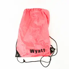 Bright Orange Drawstring Gym Bag Wyatt Printed Lightweight