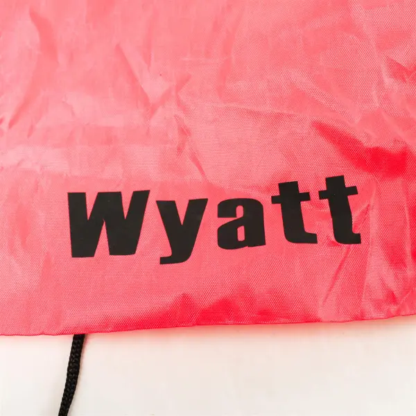 Bright Orange Drawstring Gym Bag Wyatt Printed Lightweight