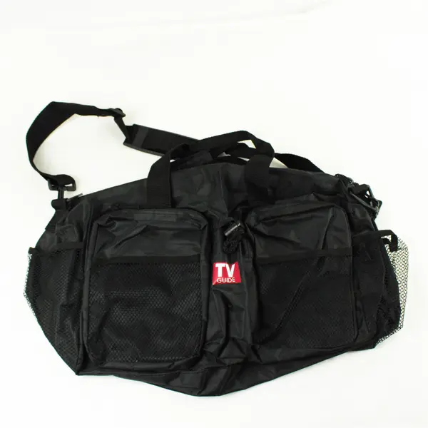 Black TV Guide Duffle Bag Travel Gym 11x10x4 Lightweight
