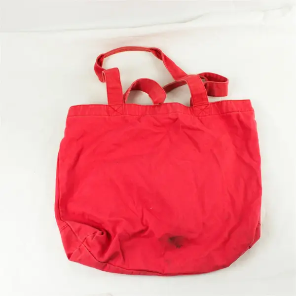 Large Red Canvas Tote Bag w/ Front Pocket Shoulder Straps