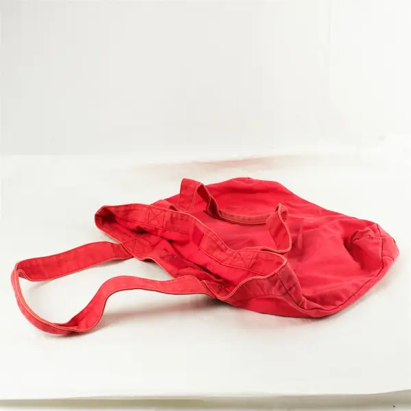 Large Red Canvas Tote Bag w/ Front Pocket Shoulder Straps