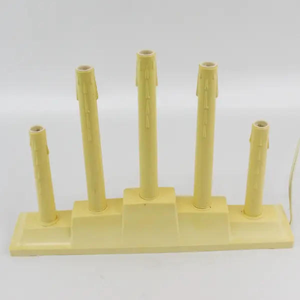 Vintage 5 light Christmas Lighted  Candelabra  Plastic Electric Drip Candle 