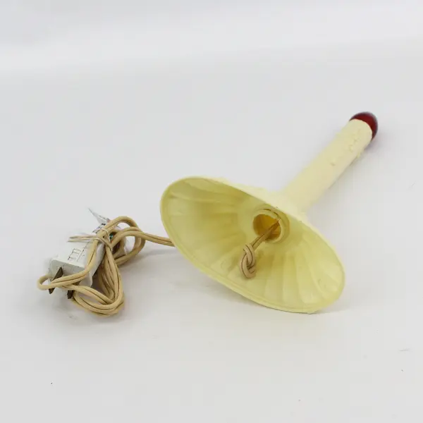 Vintage Single Bulb Light Yellow Plastic Lighted Candlestick Lamp