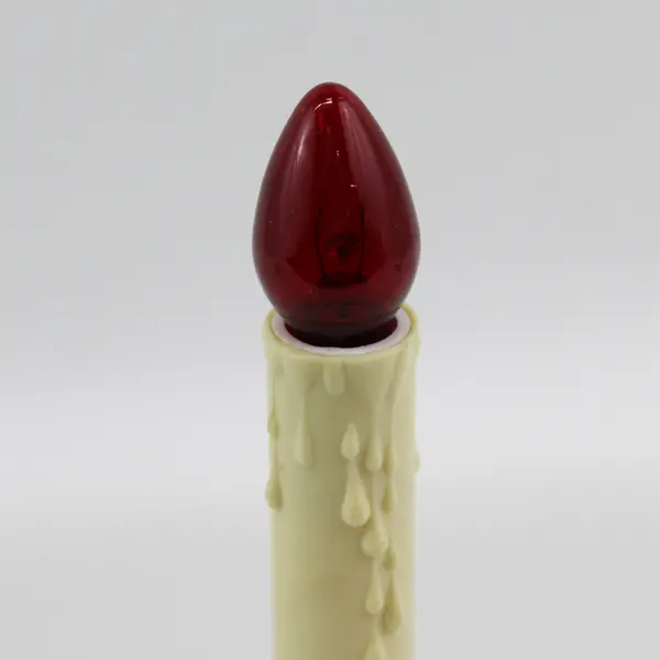 Vintage Single Bulb Light Yellow Plastic Lighted Candlestick Lamp